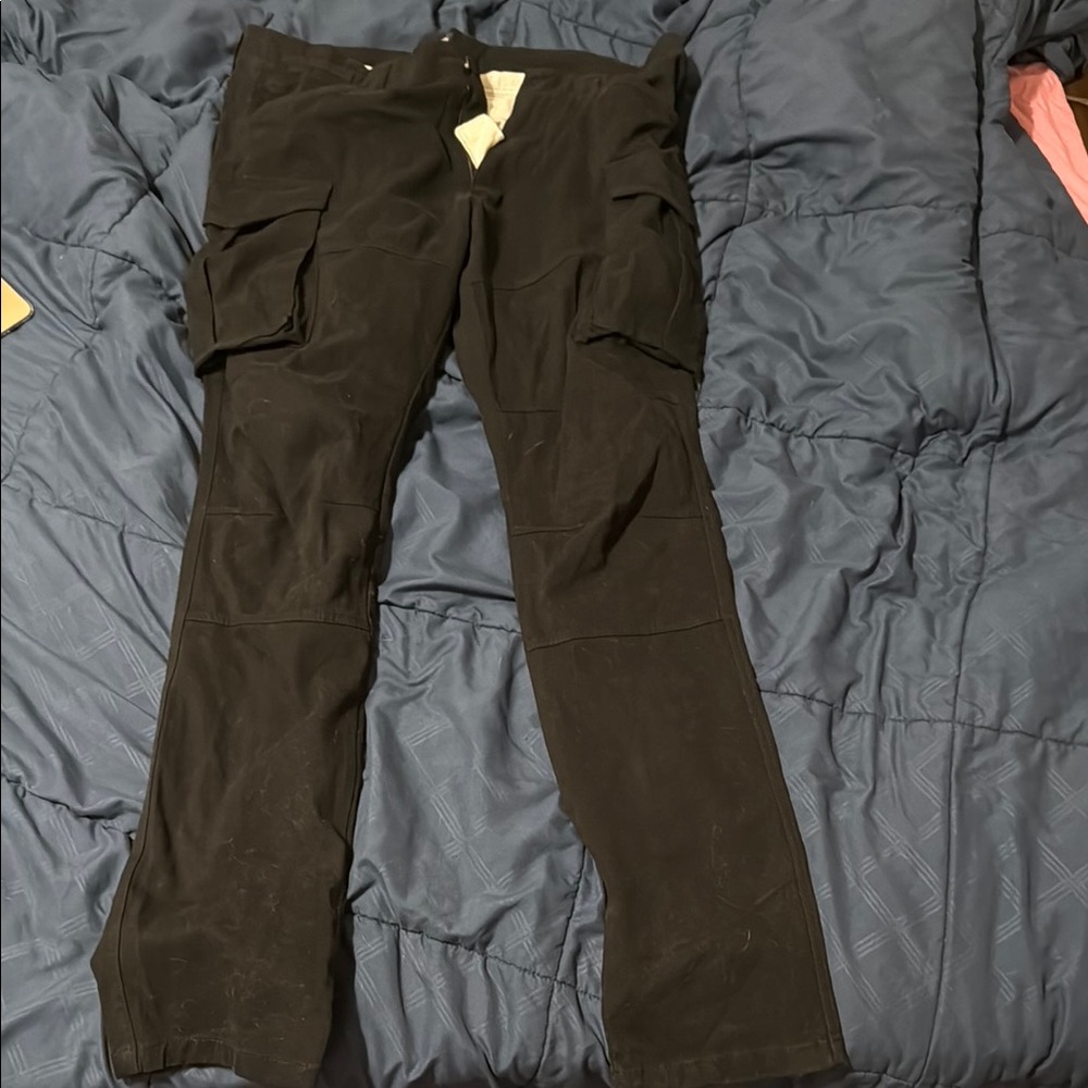 Fashion Nova Black Cargo Pants with Straight Leg Design